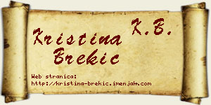 Kristina Brekić vizit kartica